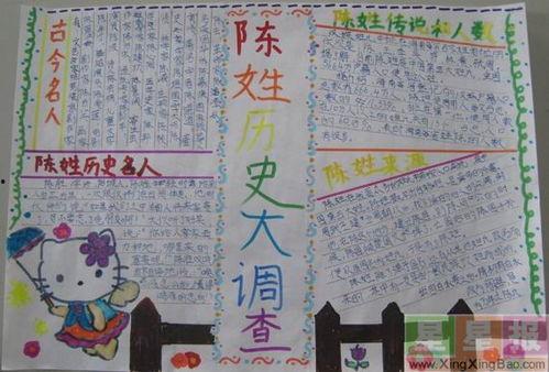 姓氏手抄报图片大全,手抄报中的姓氏魅力展现